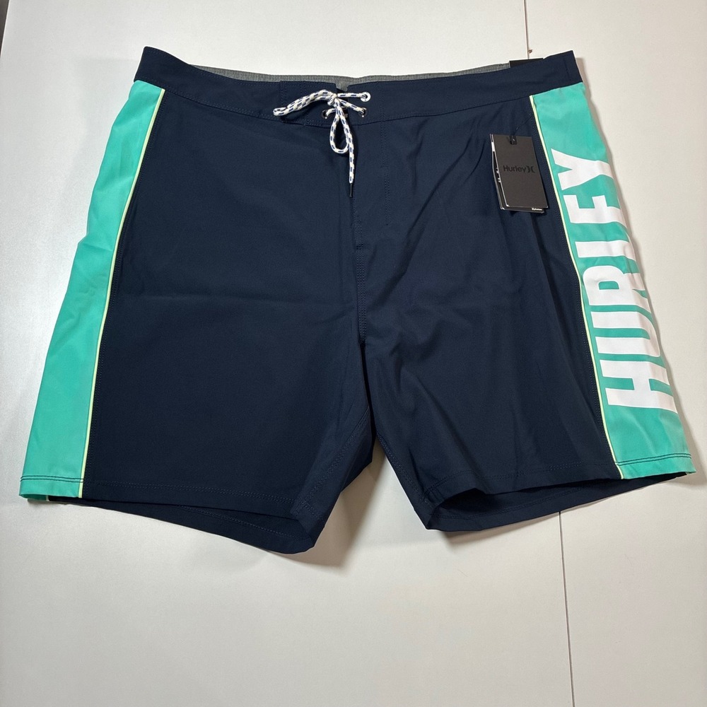 NEW Hurley Board Shorts 38 7" Navy Blue Phantom Fastlane 18" Stretch Y2K